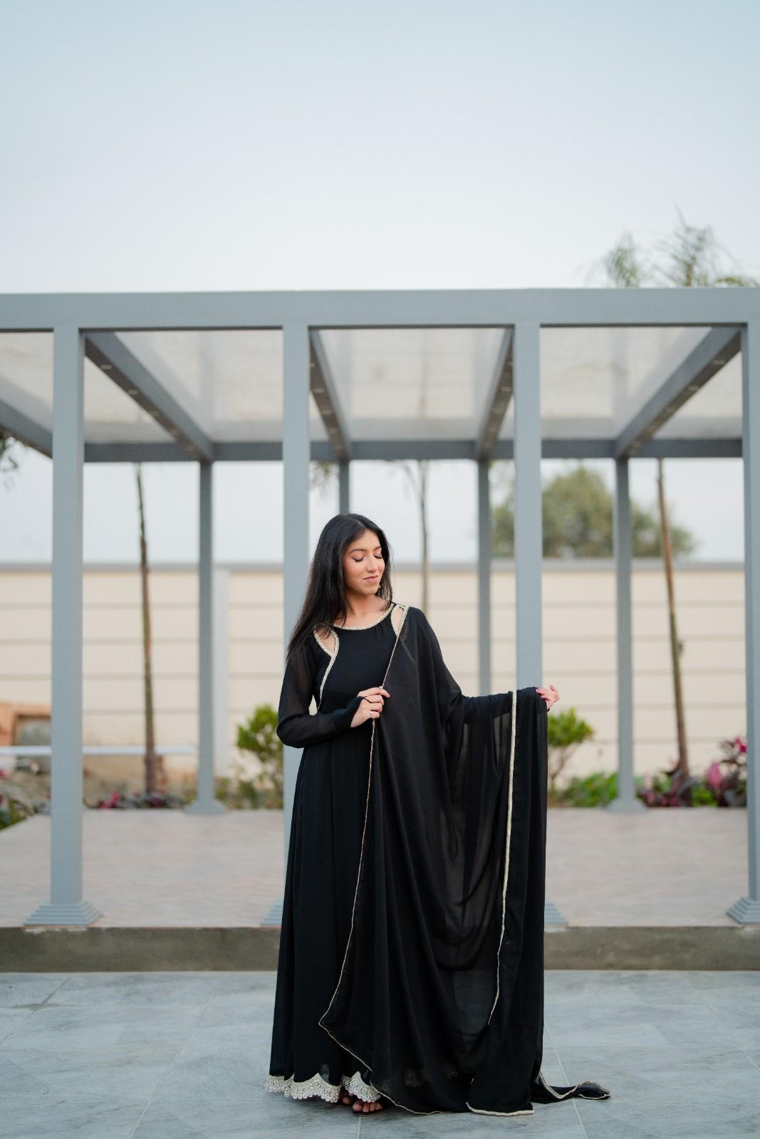 Black Shafoon Frock - Image 3