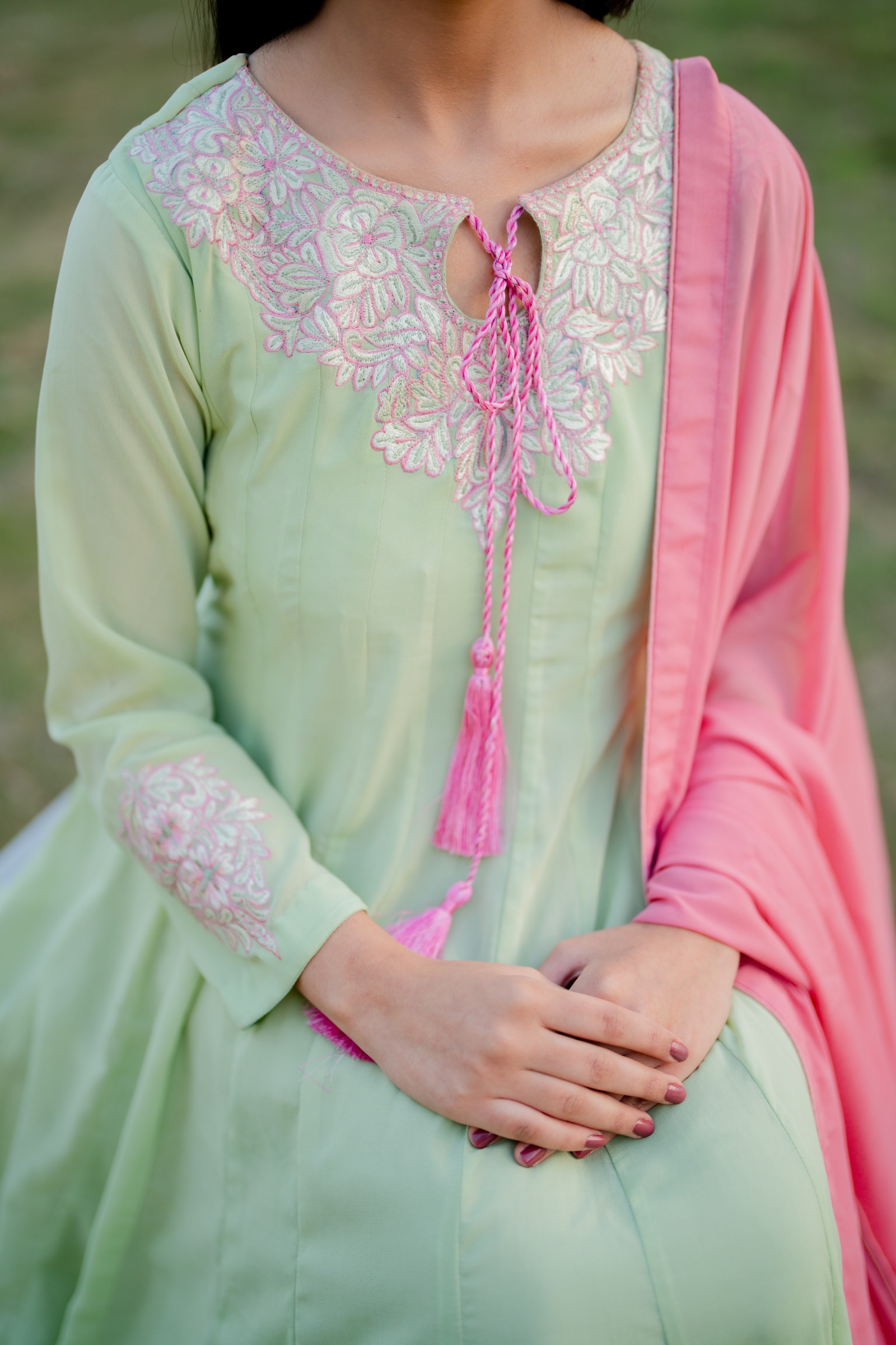 Shafoon Double Layer Frock - Image 4